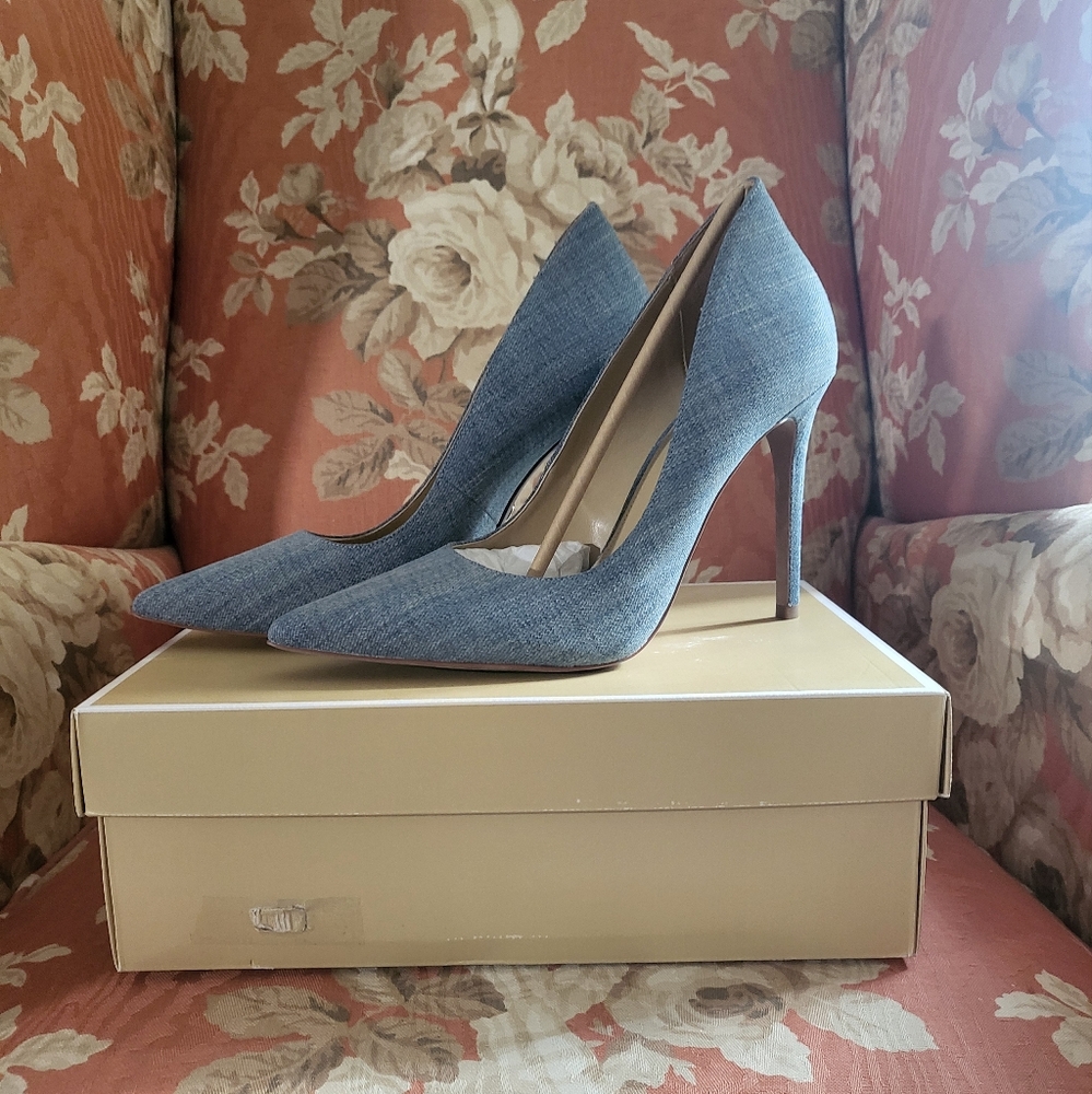 Michael Kors Denim Blue Heels Pumps NWT 10